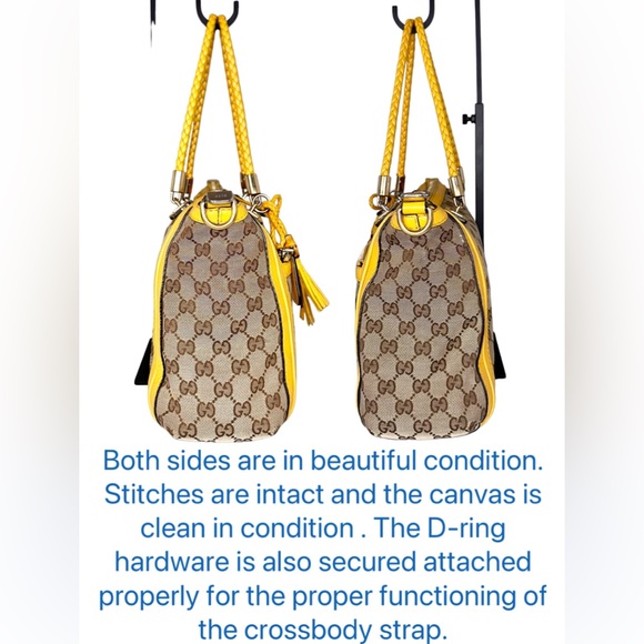 173 Preloved Gucci Leather Tassel Bella Two Way Top Handle - Picture 2 of 8